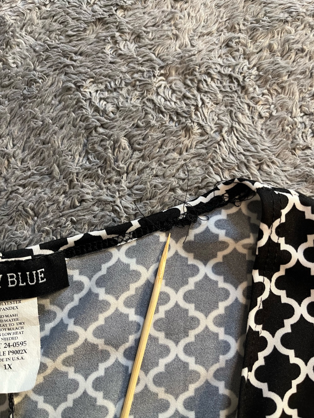 Ashley Blue Black & White Geometric Swing Dress 1X - Picture 5 of 5